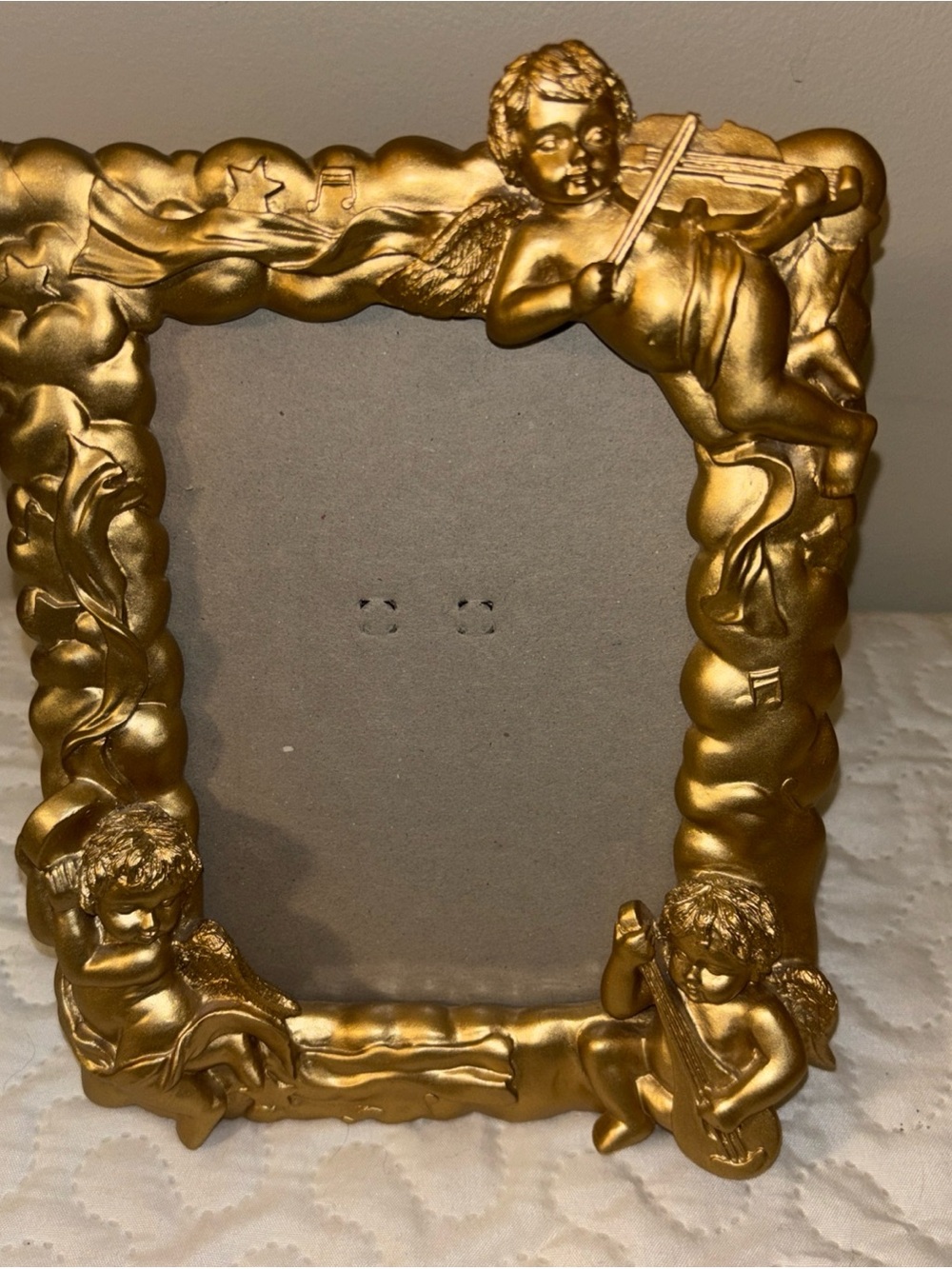 Gold Cherub Accent Picture Frame by